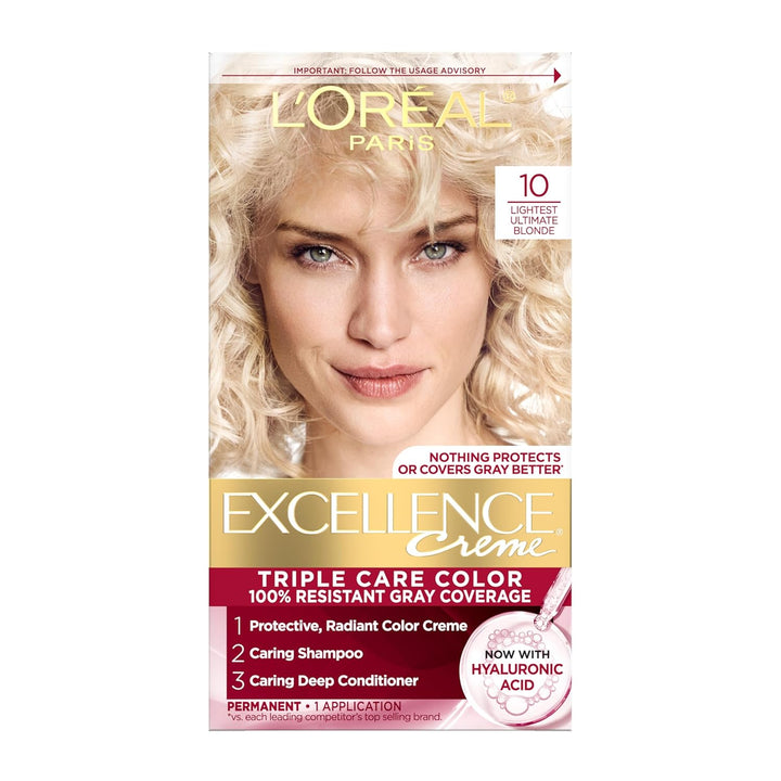 Excellence Crème Permanent Hair Dye, Triple Care Hair Color with Pro-Keratine Complex for 100% Gray Hair Coverage, 4 Dark Brown, 1 Kit