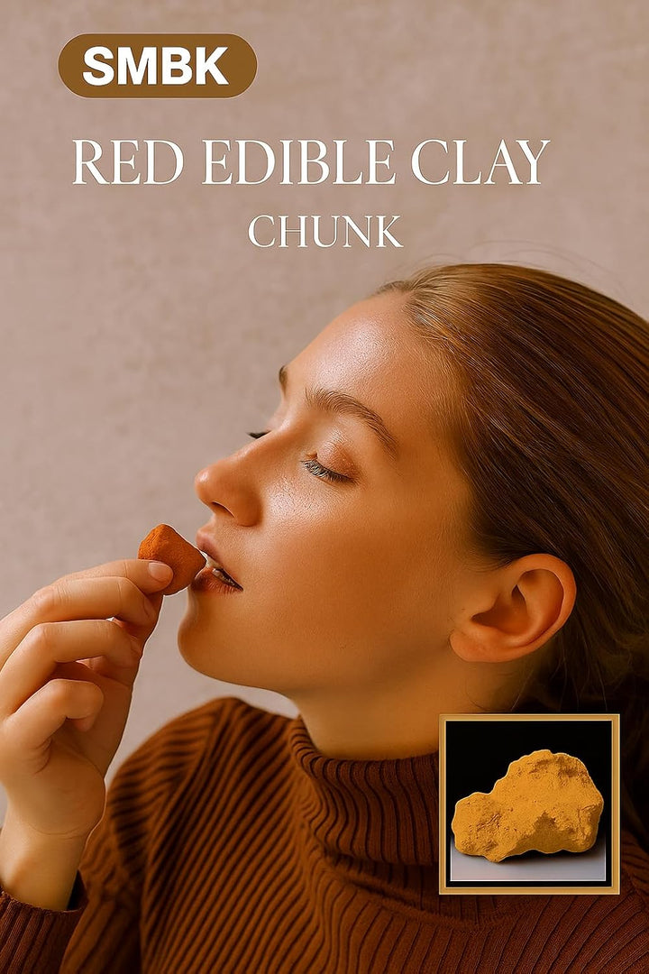 Red Clay,Edible Clay Chunks, Natural Clay,Organic Clay,Clay Mask,Natural Mud Mask,7Oz (200GM)