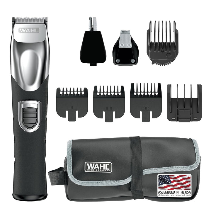 USA Rechargeable Lithium Ion All in One Beard Trimmer for Men with Detail and Ear & Nose Hair Trimmer Attachment – Model 9854-600B