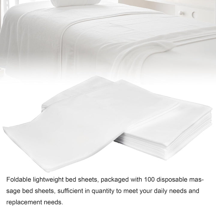 100 Pack 31" X 71" Disposable Non-Woven Massage Table Bed Covers - 2-Ply Waterproof Spa Sheets for Facial, Tattoo & Waxing.