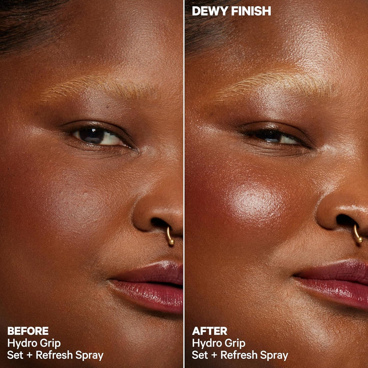 Hydro Grip Set + Refresh Spray with Hyaluronic Acid – Sets Makeup + Hydrates Skin for up to 12 Hours – Long-Lasting, Alcohol-Free Facial Mist for Dewy, Radiant Skin