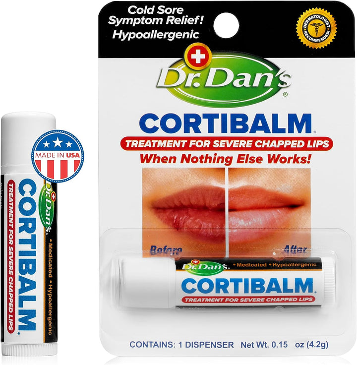 Cortibalm - 1 Pack - for Dry Cracked Lips - Healing Lip Balm for Severely Chapped Lips - Designed for Men, Women and Children