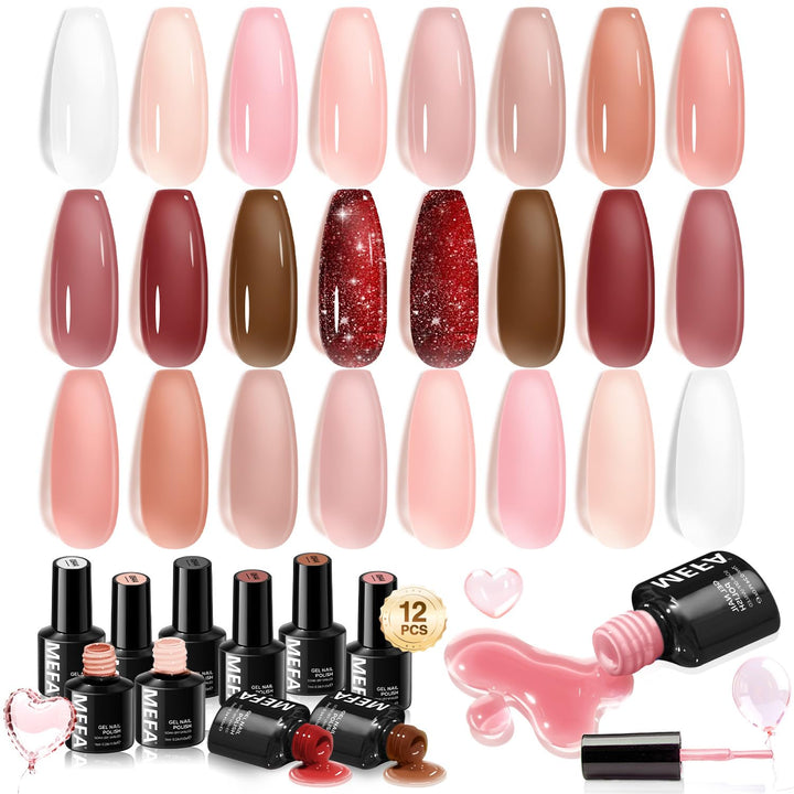 42 Colors Gel Nail Polish Kit with U V Light, 59 Pcs All Seasons Collection Colorful Gel Polish Essential Set with 5 Psc Matte/Glossy Base Top Coat, Salon Gifts for Women
