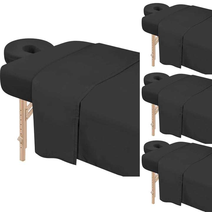 4 Sets Premium Microfiber Massage Table Sheets Set 3 Piece Set Includes Massage Table Cover Fitted Sheet and Fitted Face Rest Cover, White