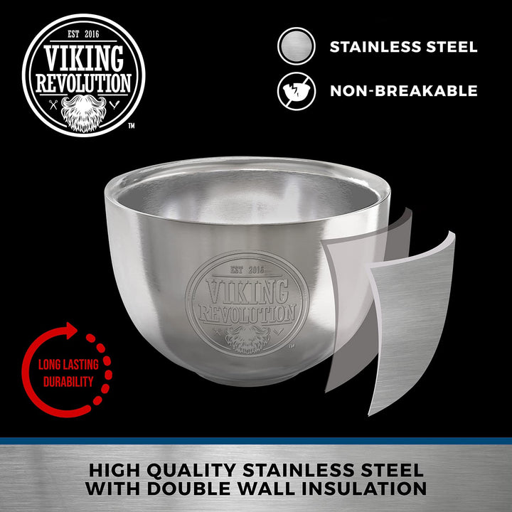 Stainless Steel Shaving Soap Bowl- Shaving Mug for Shave Cream & Soap- Double Layer, Unbreakable Shaving Cup for Wet Shave 3.2" X 2.2"