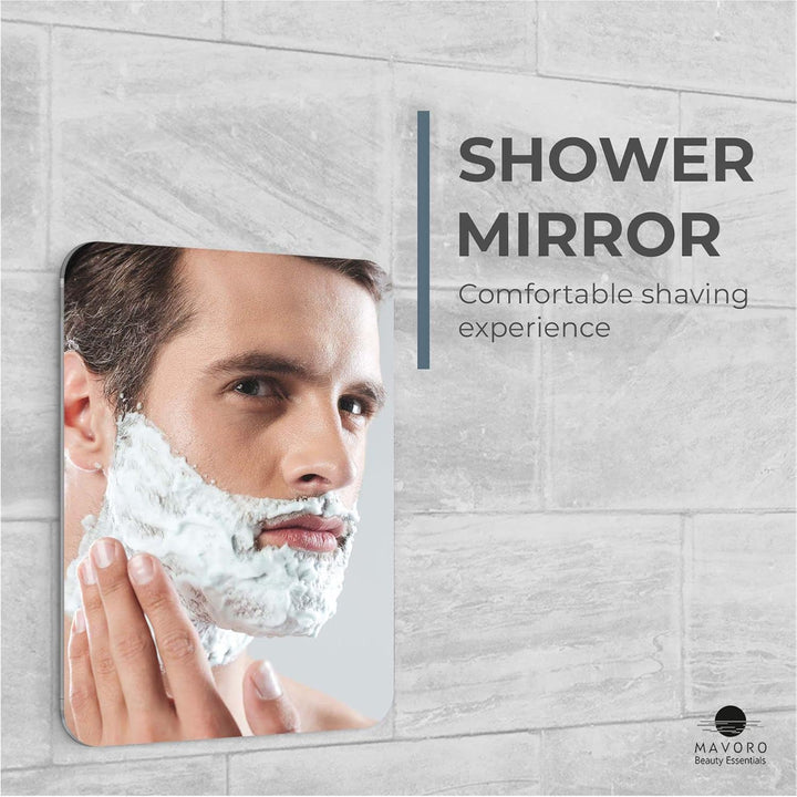 7X9 Shaving Mirror for Shower | 3M Adhesive Shower Mirror | Acrylic - Unbreakable | Less Fogging | Sleek Frameless | Peel and Stick | Glassless Safety (1 Pack)