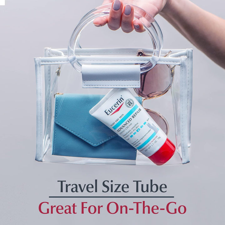 Advanced Repair Hand Cream, Immediately Soothes and Repairs Very Dry Skin, Fragrance Free, Non Greasy, Fast Absorbing, Travel Size Hand Lotion, 2.7 Oz Tube, Pack of 3