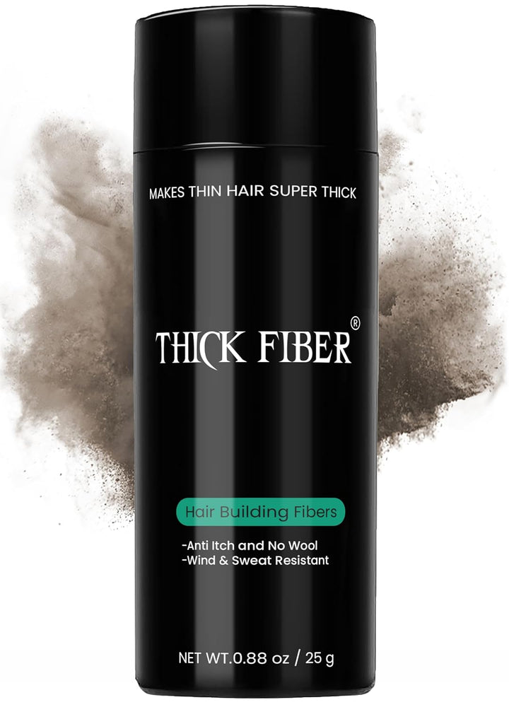 Hair Fibers for Thinning Hair & Bald Spots (BLACK) - 25G Bottle - Conceals Hair Loss in Seconds - Hair Powder for Women & Men