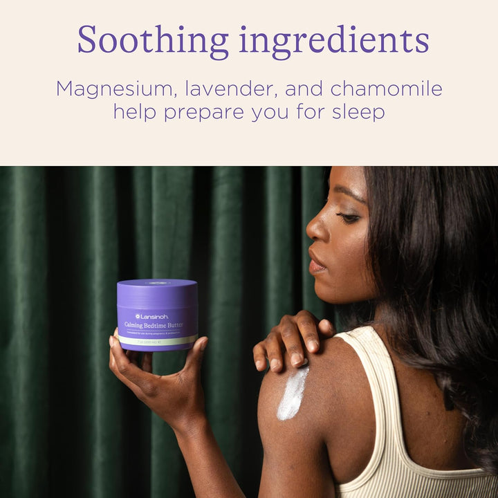 Magnesium Bedtime Butter Body Lotion for Pregnant Moms, Calm Magnesium Lotion for Aching Muscles, Lotion for Women & Soothing Massage, Promote Relaxation, Help Ease Cramps, 7 Oz.