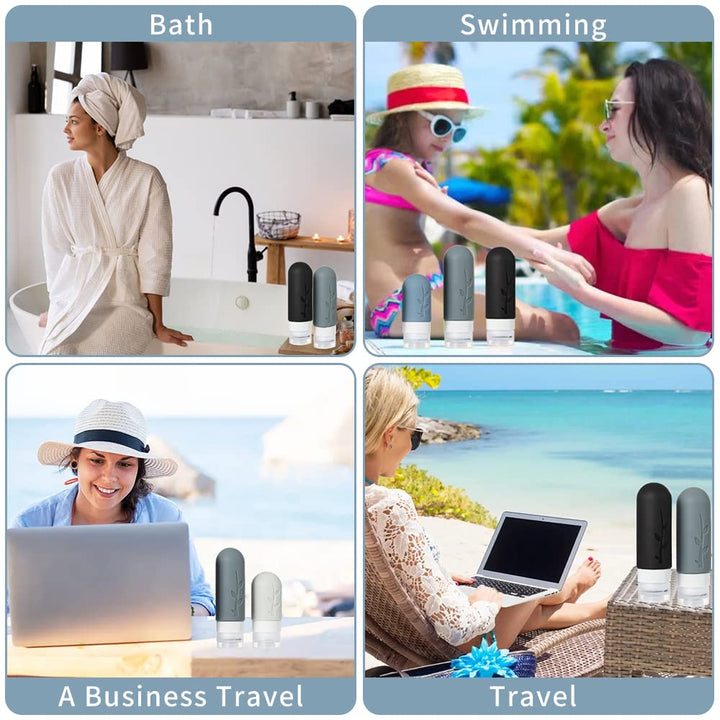 18Pack Travel Bottles for Toiletries,Tsa Approved Silicone Travel Containers for Toiletries,Leak Proof Refillable Liqus Shampoo and Conditioner Travel Essentials Toiletry Bottles