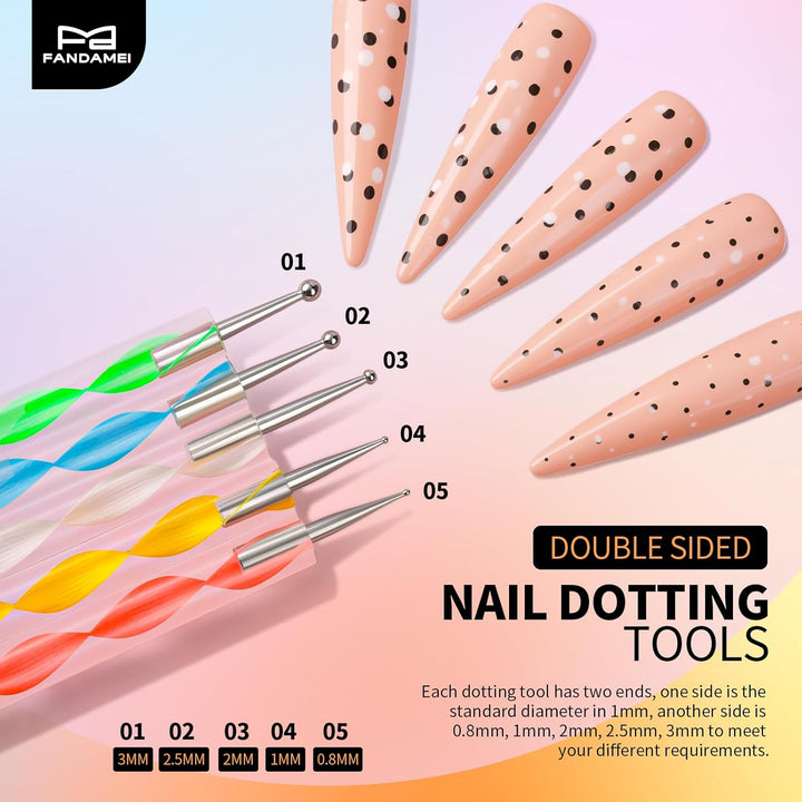Nail Art Tools, Nail Brush, 15 PCS Nail Art Brushes, 5 PCS Nail Dotting Tool, Nail Stand, Nail Holder for Painting Nails, Press on Nail Stand, Nail Tools, Nail Design Tools