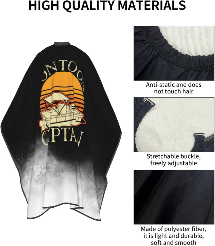 Pon-Toon Cap-Tain - Boat Cap-Tain Vintage Style Professional Salon Cape with Snap Closure for Hair Cutting Barber Hairdressing 55 X 66 Inches