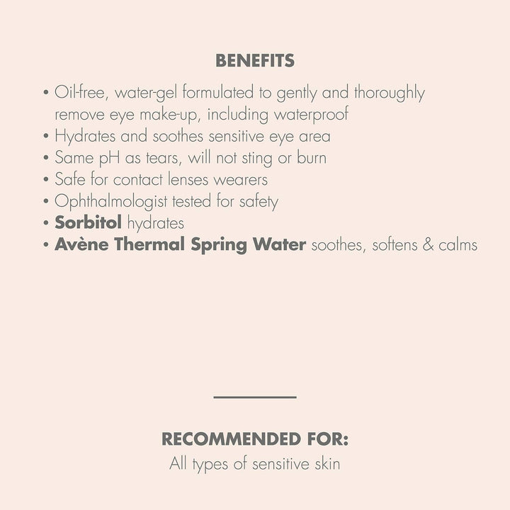 Avène Gentle Eye Make-Up Remover, Oil-Free, Hypoallergenic, Non-Comedogenic, 6.7 Oz