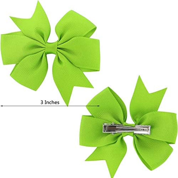 40Piece 3 Inch Boutique Grosgrain Ribbon Pinwheel Hair Bows Alligator Clips for Girls Babies Toddlers Accessories Teens in Pairs