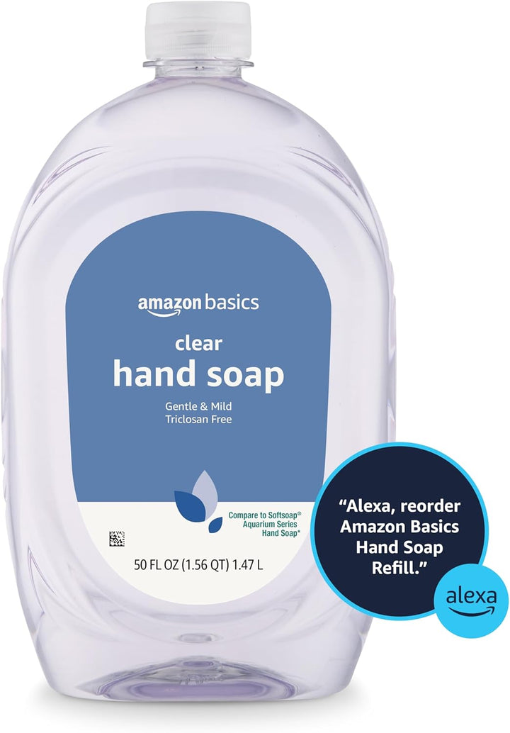 Gentle & Mild Clear Liquid Hand Soap Refill, Triclosan-Free, 50 Fluid Ounces, 1-Pack (Previously Solimo)