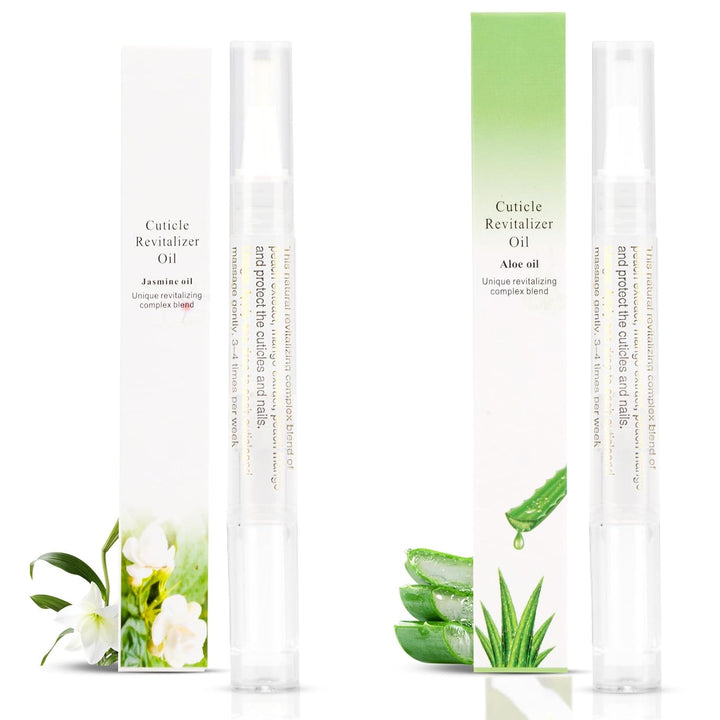 2PCS Cuticle Oil Pens for Nail Care,Cuticle Revitalizer Oil Pen with Soft Brush,Cuticle Oil to Prevent Nail Cracking and Dry (Peach & Strawberry Flavor)