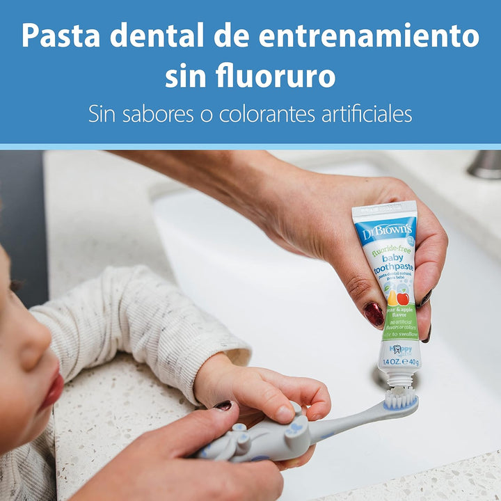 Fluoride-Free Baby Toothpaste, Safe to Swallow, Apple Pear, 1-Pack, 1.4Oz/40G, 0-3 Years