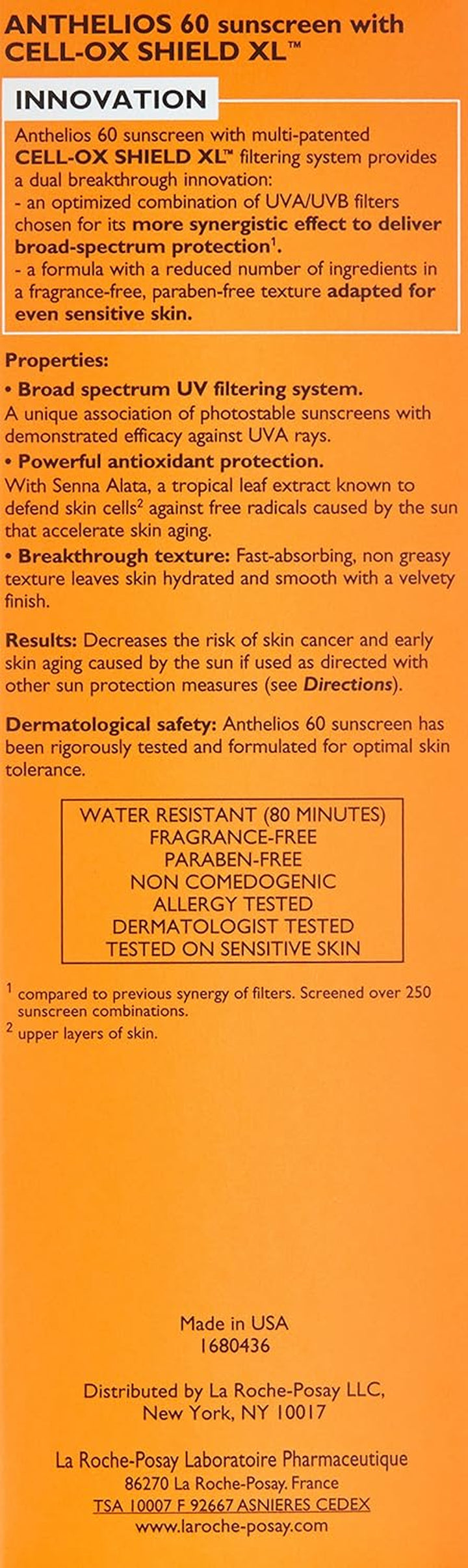Anthelios Melt-In Milk Sunscreen SPF 60, Sunscreen for Body & Face, Broad Spectrum SPF + Antioxidants, Oil Free, Lightweight & Fast Absorbing, Oxybenzone Free