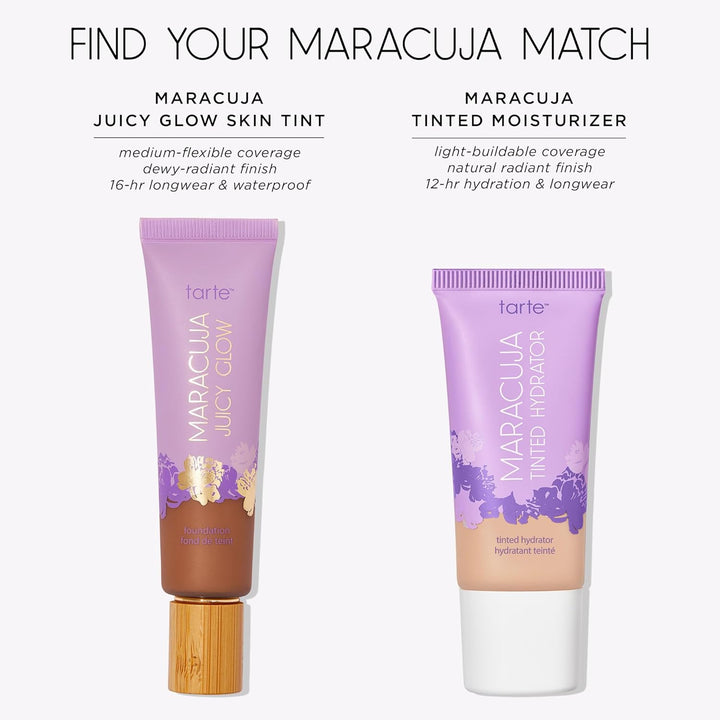 Tarte Maracuja Tinted Moisturizer – Lightweight Sheer Foundation with Buildable Longwear Coverage, Hyaluronic Acid, Turmeric, Aloe for Hydrated Skin, Vegan & Cruelty Free
