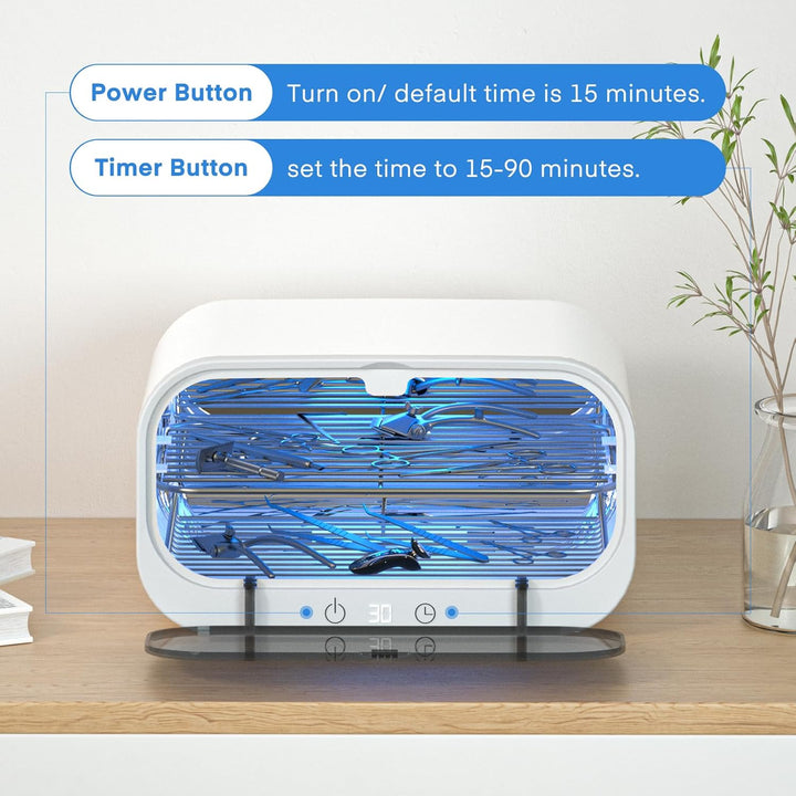 Sterilizer for Esthetician, 12L Double-Layer Large Sterilizer for Nail Tools, Multi-Functional Nail Cleaner Box, Large Capacity Cleaning Cabinet for Home Use, Barbers, Beauty Salons, and Spas