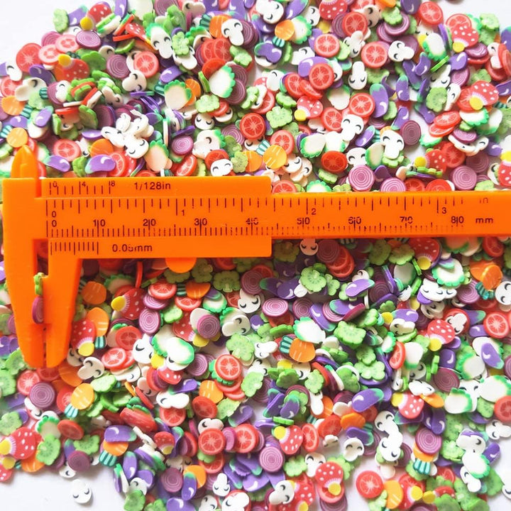 40G Mini Nail Art Fimo Slices Design Slime Charms Supplies Polymer Slices Clay Slices DIY Nail Art Slices (Vegetables)