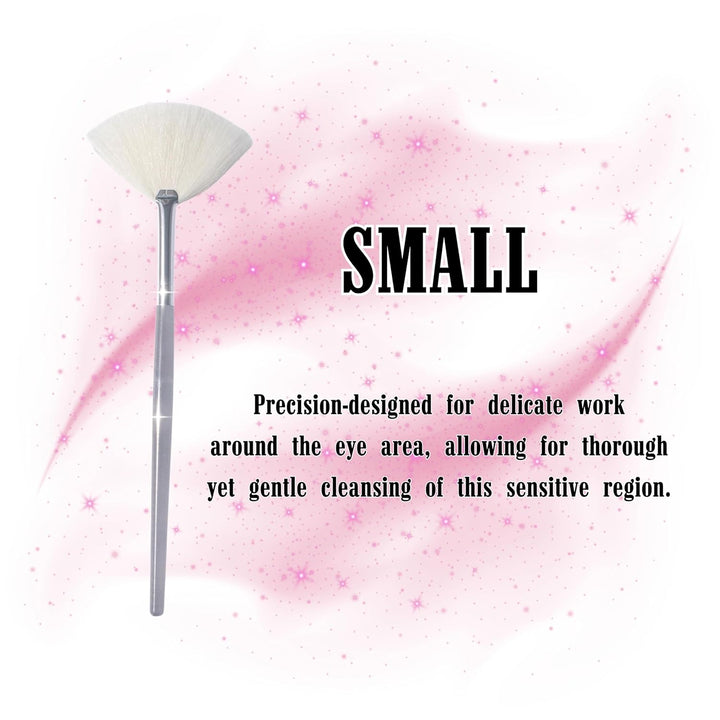 Natural Fluffy White Goat Hair Soft Fan Brush for Skincare and Esthetician (Large)