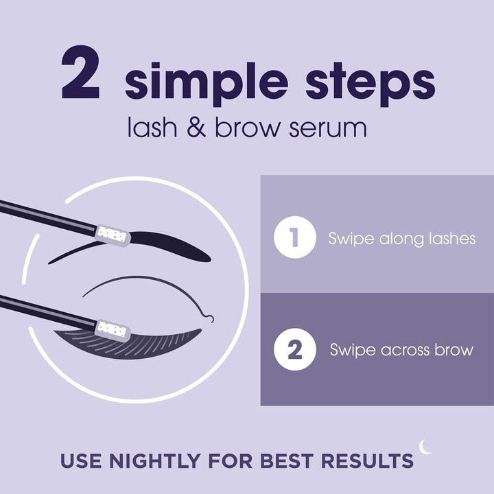 Eye Illuminations Lash & Brow Serum, Promotes Thicker, Fuller-Looking Lashes & Brows with Biotin, Peptides & Hyaluronic Acid to Nourish, Soften & Condition, 0.12 Fl Oz (3.8 Ml)