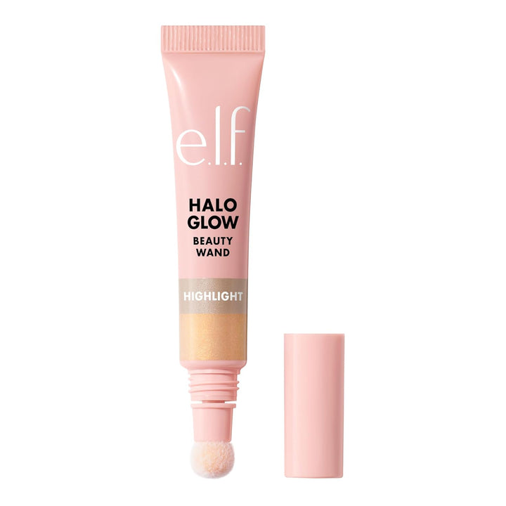 Halo Glow Highlight Beauty Wand, Liquid Highlighter Wand for Luminous, Glowing Skin, Buildable Formula, Vegan & Cruelty-Free,Champagne Campaign