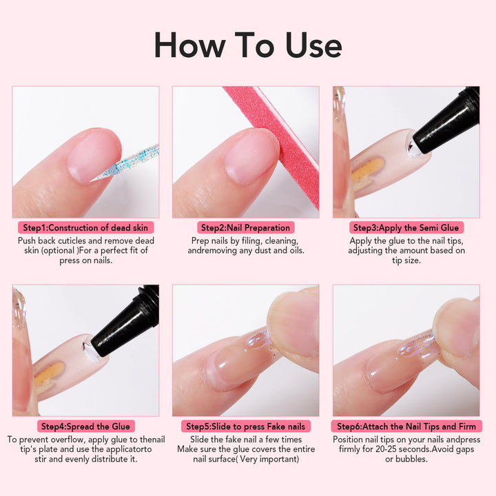 Newly Upgraded Quick Drying 10G Semi Solid Nail Glue with 10Ml Remover for Press on Nails Tips No Need for UV Lamp Long Lasting Fake Acrylic Nails Kit Glue Gel