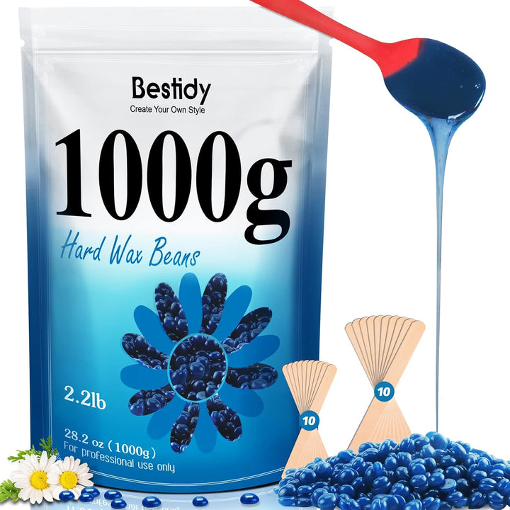 Wax Beads, Bagged 500G/1.1Lb/17.6Oz, Waxing Beans for Hair Removal, Women Men, Home Waxing for All Body and Brazilian Bikini Areas (500G)