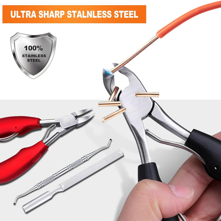 Toenail Clippers for Seniors Thick Toenails, Heavy Duty Toenail Nipper, Professional Nail Clippers, Ergonomic Non-Slip Long Handle, Toenail Clippers for Men Women Elderly