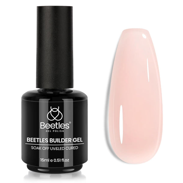 Beetles Builder Gel for Nails-Cover Nude Translucent 7 in 1 Nail Thickening Strengthening Building Apex for Beginner DIY Salon at Home,Natural Nude Builder Nail Gel, UV & LED Lamp Cured Needed