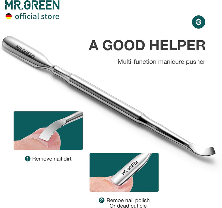 Cuticle Nippers Nail Manicure Scissors Cuticle Clippers Trimmer Dead Skin Remover Stainless Steel Cutters Beauty Tool with Pusher (Mr-1028+Pusher)