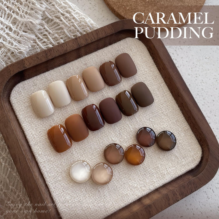 Nude Brown Gel Nail Polish Set, 6 Colors Beige Chocolate Caramel, UV Cure Gel for DIY Manicure at Home