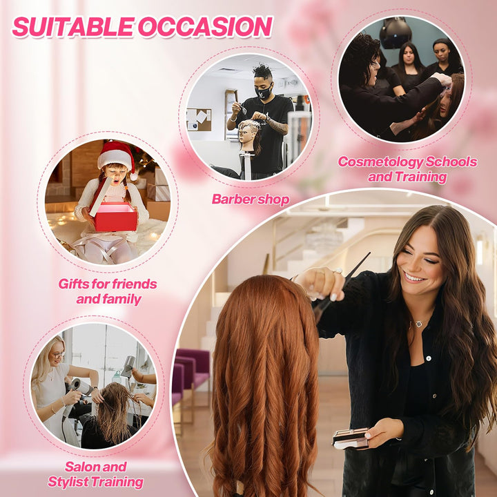 Mannequin Head 99% Human Hair for Hairstyling - Heat Resistant Manikin Head for Cosmetology Students, Professionals & Practice Exams (Blond 27#)