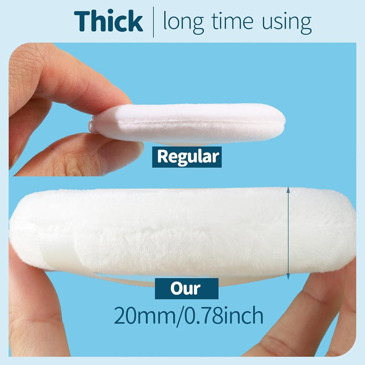 2Pcs Powder Puff, 4.13 Inch Powder Puff for Body Powder, Body Powder Puff Large Powder Puff Loose Powder Puffs Soft Velour Body Powder Puff and Container White