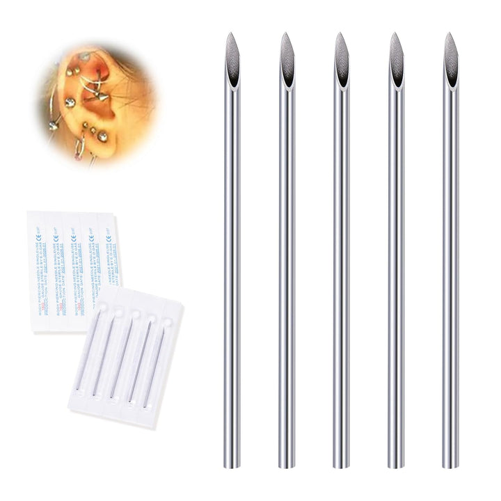 20G Body Piercing Needles,10Pcs  Sterile Disposable Stainless Steel Needles for Ear, Nose, Navel, Nipple, Lip - Piercings