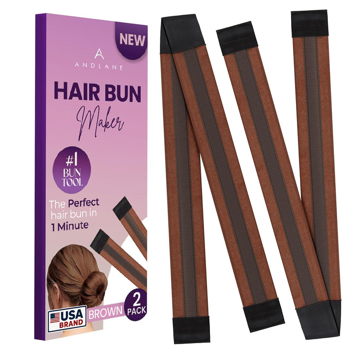 Women'S Hair Bun Maker French Twist Hair Fold Wrap Snap by  (1 Brown, 1 Light Brown)