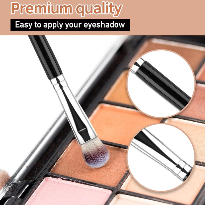 Eyeshadow Brush Eye Makeup Brush Professional Blending Eyeshadow Makeup Brushes for Concealer Eyebrows Eyeliner Soft Hairs Makeup Tool (Black-Eb02)
