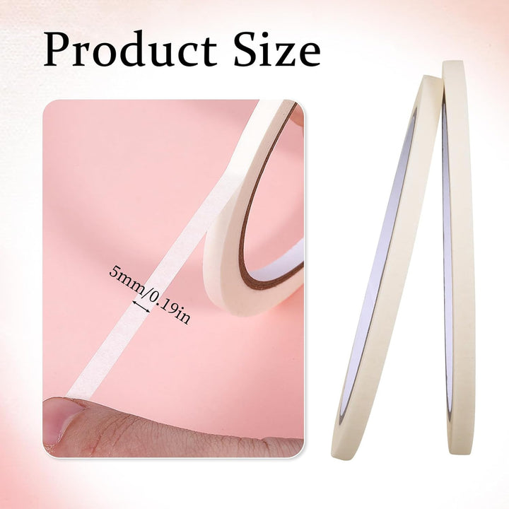 6 PCS Nail Tape for Nail Art, 0.5Cm X 10Cm White Paper Tape for Press on Nails, French Tip Tape, DIY Decoration Design