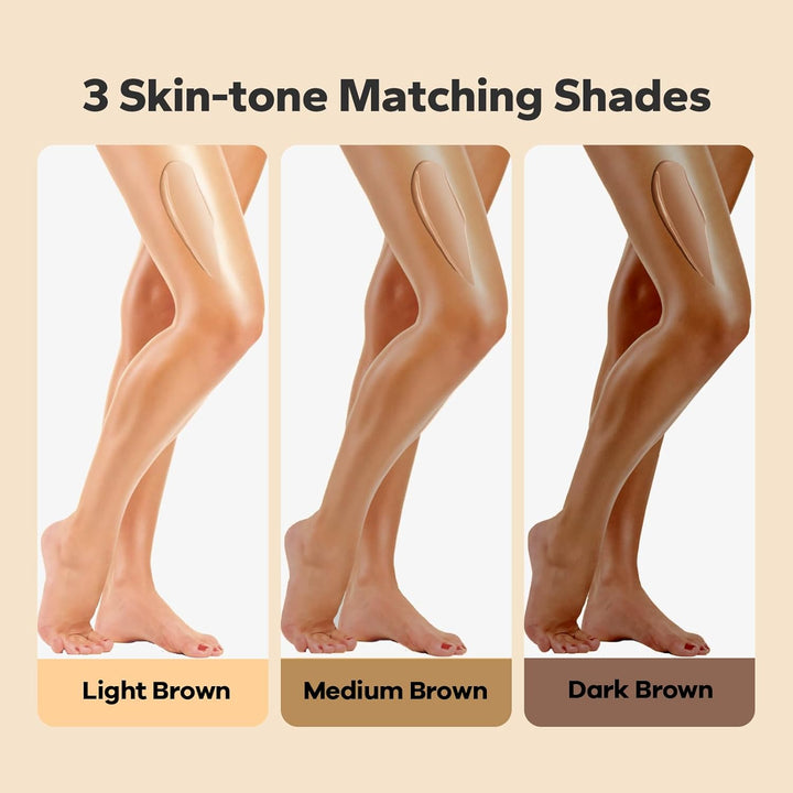 Tattoo Cover up Makeup Waterproof (4.05 Fl Oz, Light Brown), Long Lasting Leg & Body Foundation, Leg Makeup Waterproof No Transfer, Body Coverage Perfector for Tattoo, Scar & Skin Imperfections