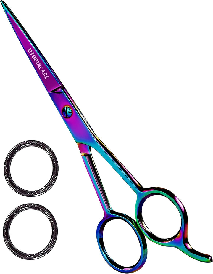 Hair Cutting and Professional Hairdressing Scissors 6.5 Inch, Premium Stainless Steel Shears with Smooth Razor and Sharp Edge Blades for Salons, Men, Women and Kids, Silver