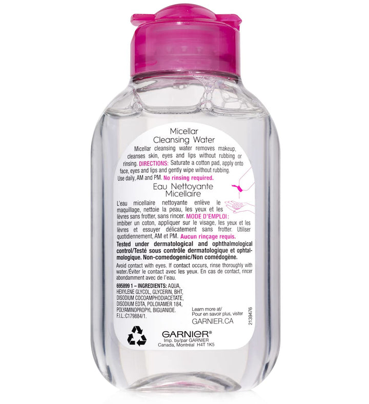 Micellar Cleansing Water, All-In-1 Makeup Remover and Facial Cleanser, for All Skin Types, 3.4 Fl Oz (100Ml), 1 Count (Packaging May Vary)