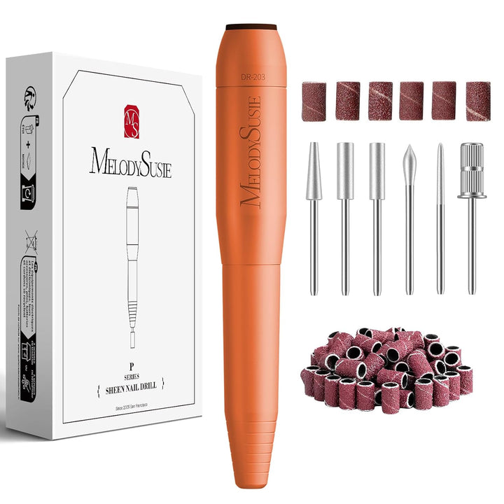 Electric USB Nail Drill Machine,Pc120I Portable Electric Nail File Efile Set for Acrylic Gel Nails, Manicure Pedicure Tool with Nail Drill Bits Sanding Bands Gold