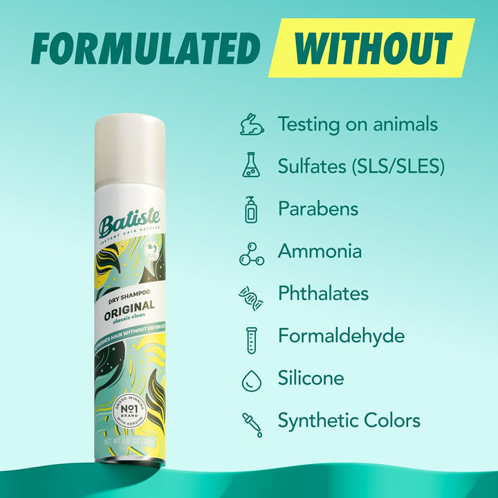 Dry Shampoo, Original Fragrance Classic Clean, Refresh Hair and Absorb Oil between Washes, Waterless Shampoo for Added Hair Texture and Body, 5.71 Oz