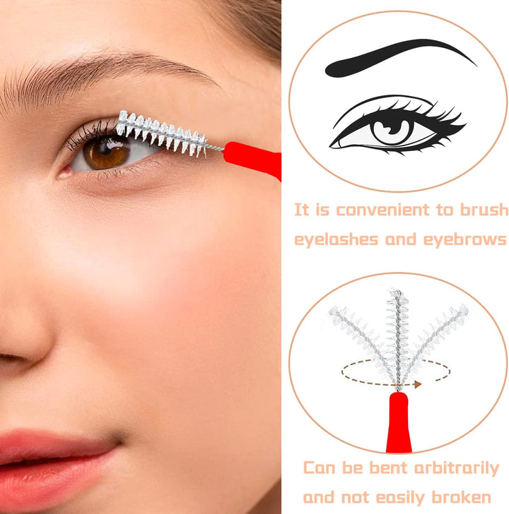 100 Pcs Braces Brush Disposable Interdental Brush Toothpick Dental Flossing Head Oral Dental Hygiene Flosser Tooth Cleaning Tools (Mixed Color)