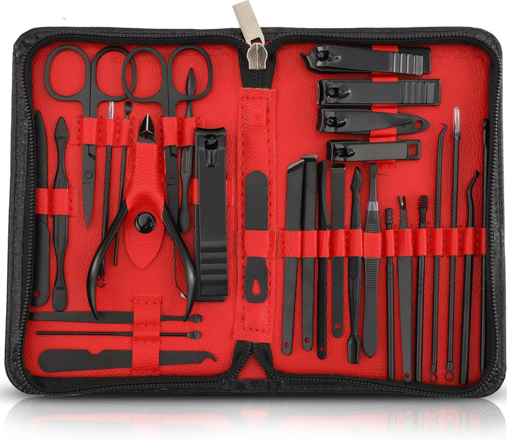 Nail Clippers Professional Nail Kit or Manicure Kit for Women and Men, Stocking Stuffers or Groomsmen Gifts 16Pcs Pedicure Set for Fingernail, Toenail Clippers with Travel Case