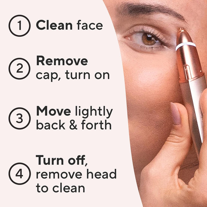 Brows Eyebrow Hair Remover for Women, Electric Eyebrow Razor for Women with LED Light for Instant and Painless Hair Removal