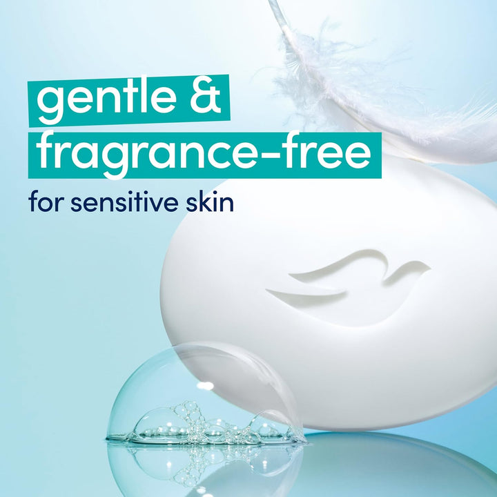 Beauty Bar Soap Sensitive, 6 Bars for Sensitive Skin, Fragrance Free and Hypoallergenic 3.75 Oz