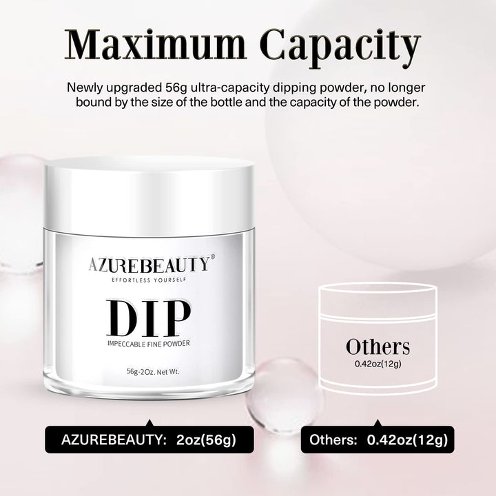 Dip Powder Clear Color 2Oz/56G, Basic Transparent Acrylic Dipping Powder Crystal French Nail Art Starter Manicure Salon DIY at Home, Odor-Free, Long-Lasting, No Nail Lamp Needed